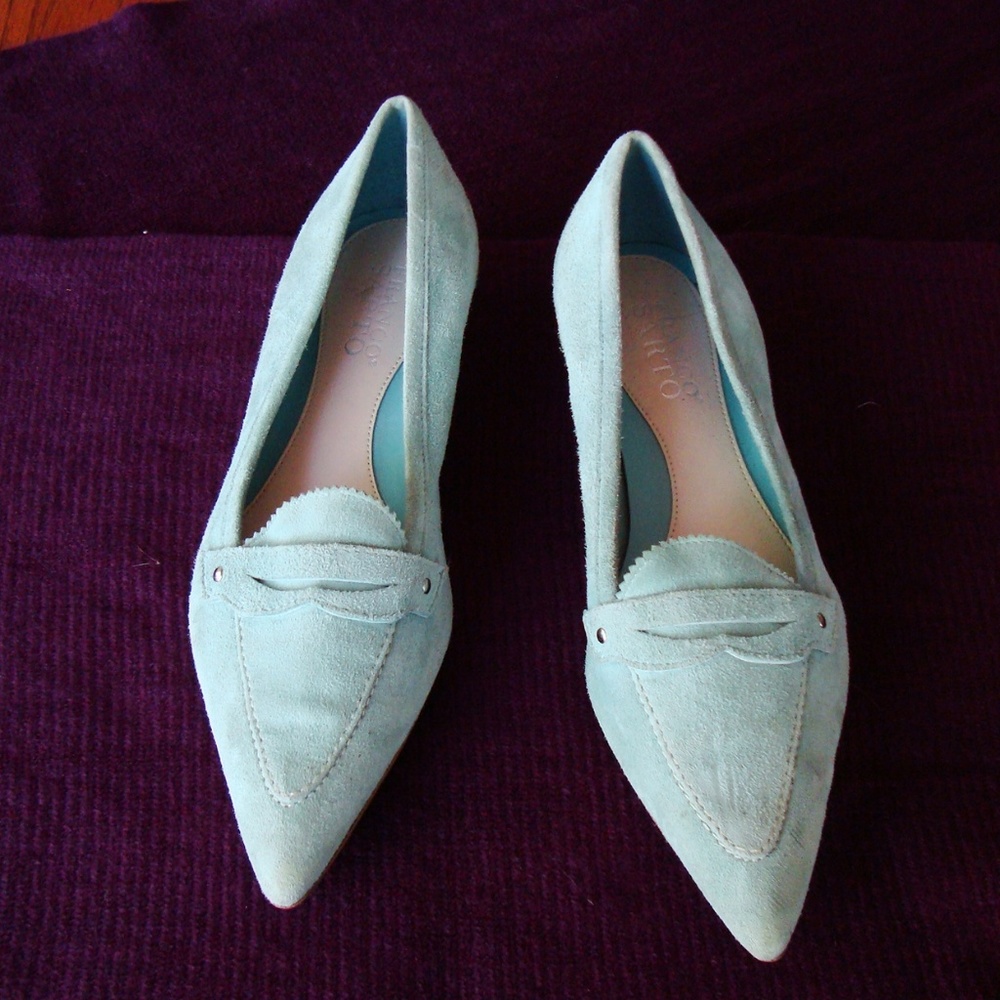 Franco Sarto aqua soft suede loafers